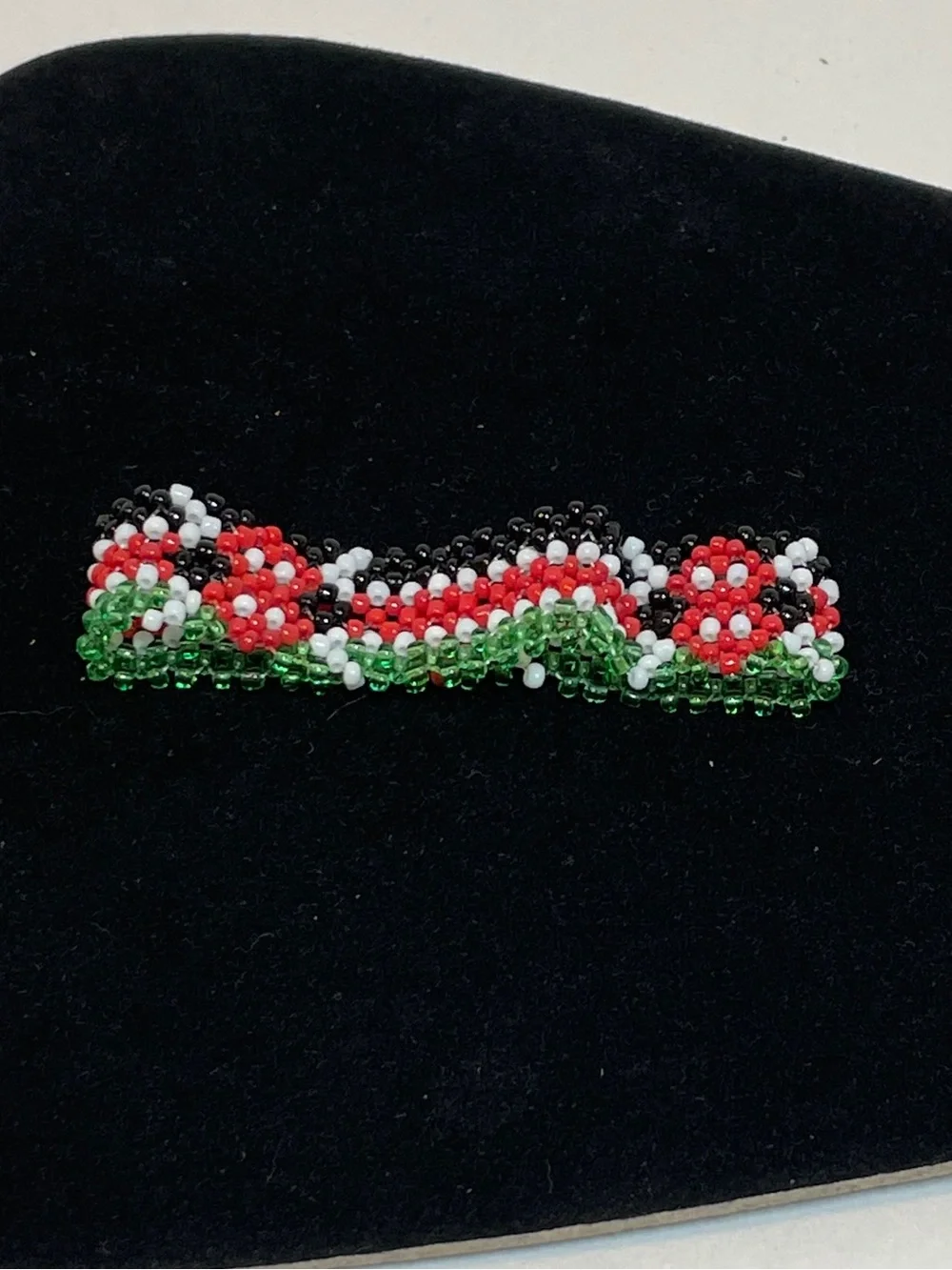 Handmade Seed Bead Slip On Bracelet Multicolor Artisan Vintage, Kenyan Flag, 7”